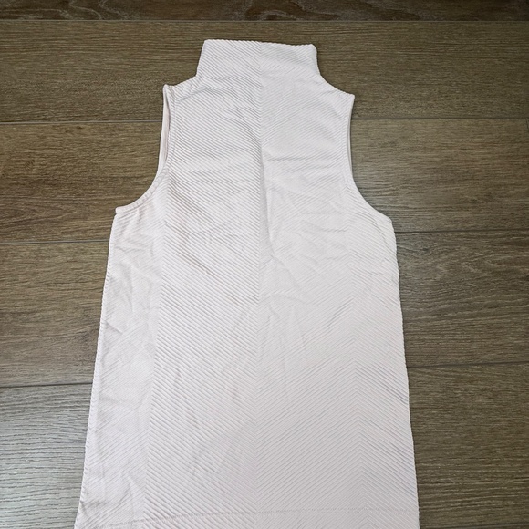 Athleta Flurry Base Layer Mock Neck Tank, Blush Pink, Chevron, Sleeveless, S - Picture 9 of 10